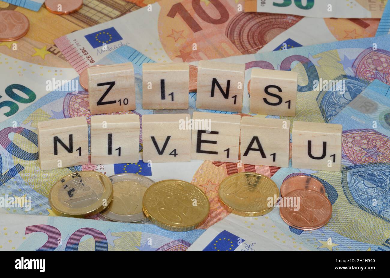 Simbolo foto termine economico livello di interesse Foto Stock