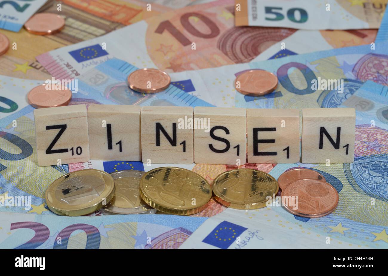Foto simbolo interesse economico termine Foto Stock