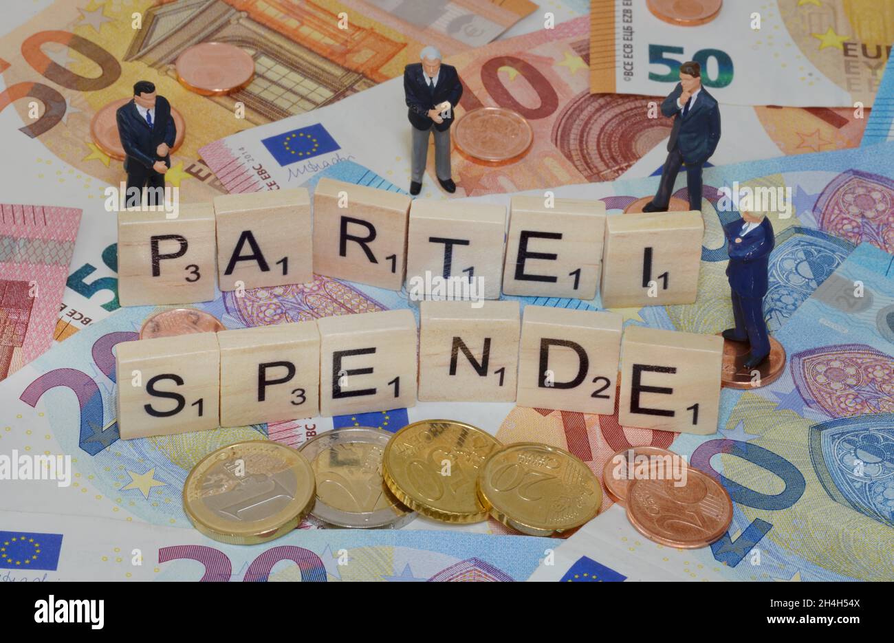 Foto simbolo termine economico donazione del partito Foto Stock