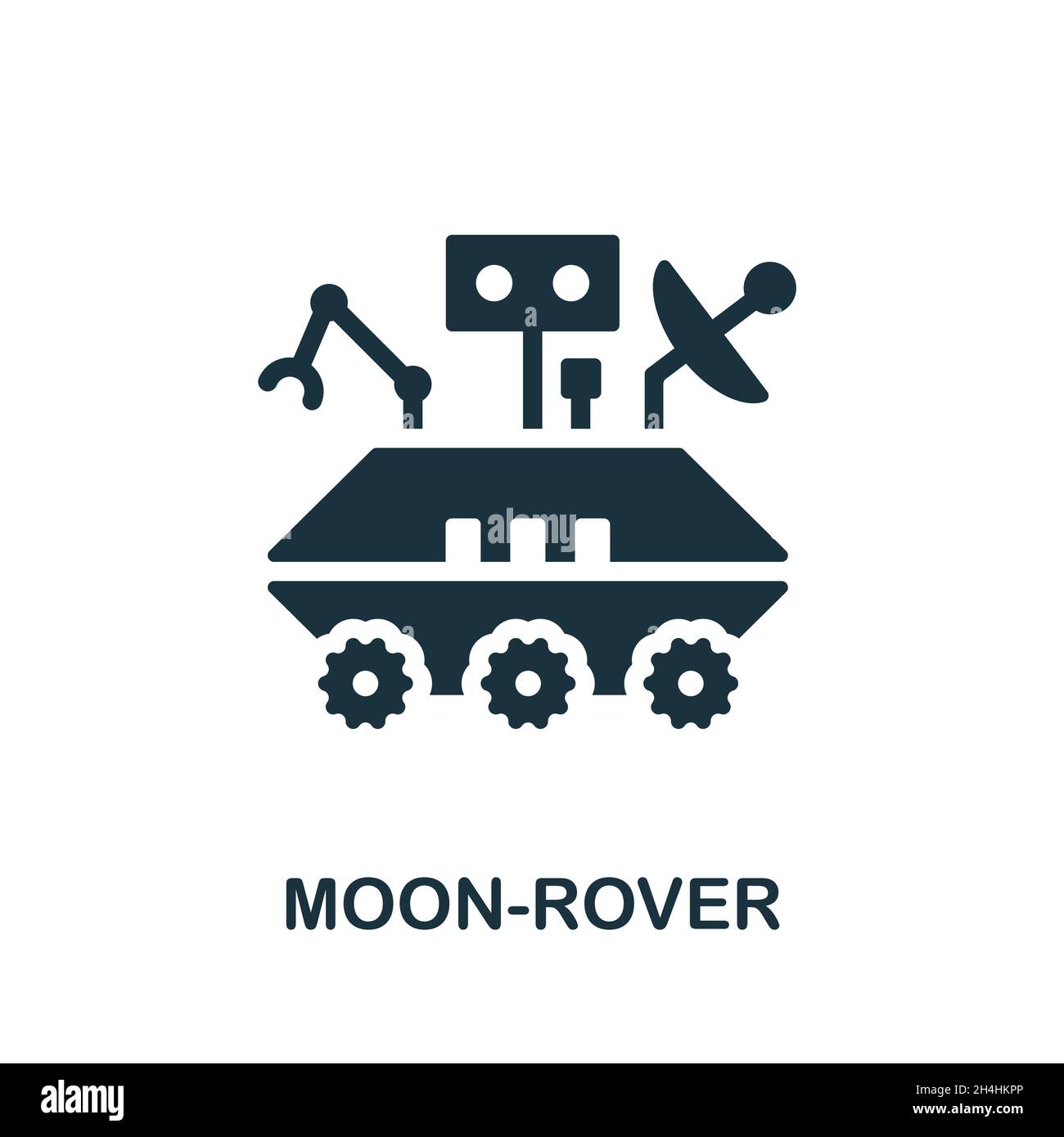 Icona Moon-Rover. Segno monocromatico dalla collezione di spazi. Illustrazione creativa di Moon-Rover icona per web design, infografie e altro ancora Illustrazione Vettoriale