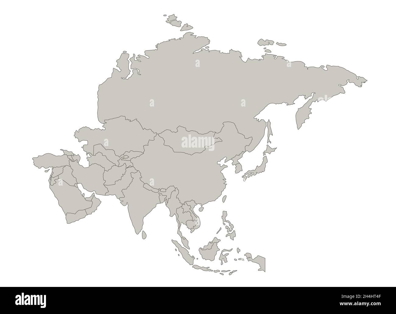 Mappa Asia, singoli stati, vuoto Foto Stock