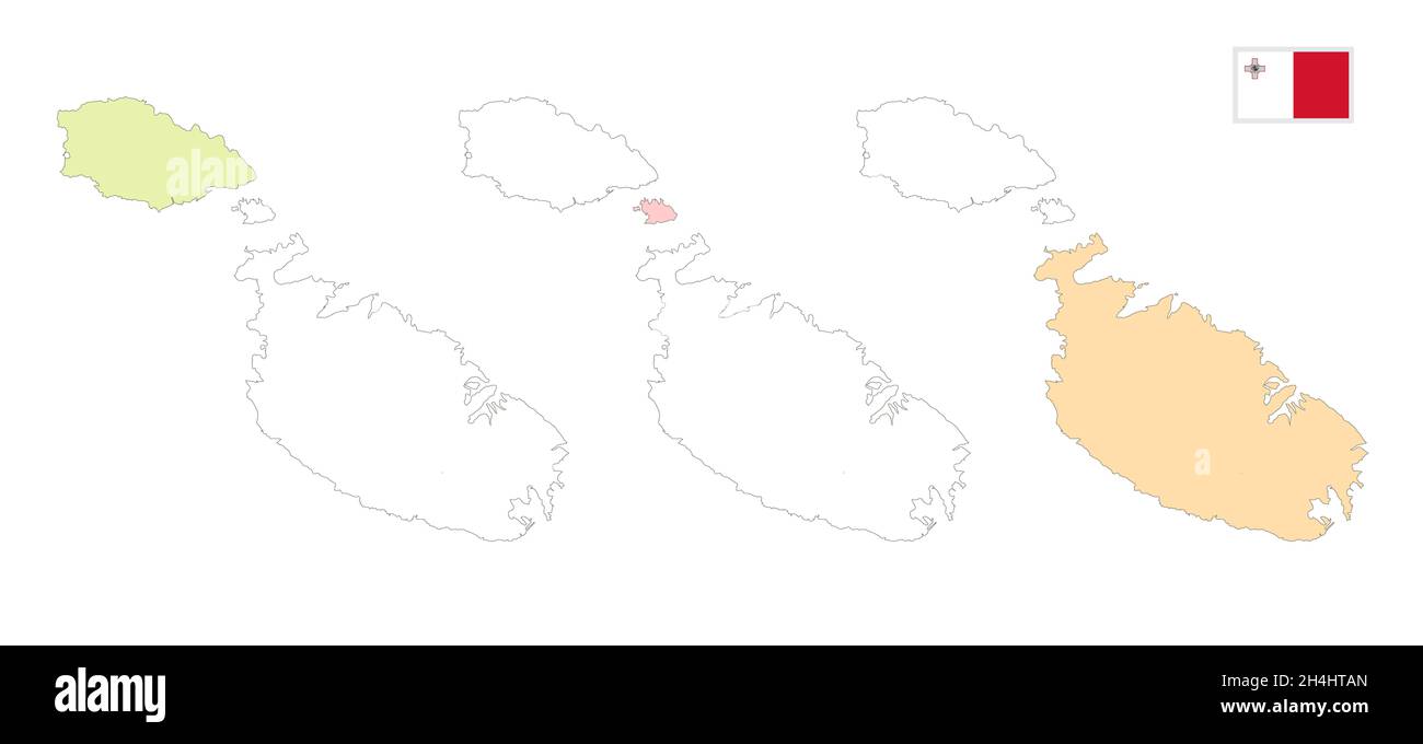 Mappa di Malta, isole, vuota Foto Stock