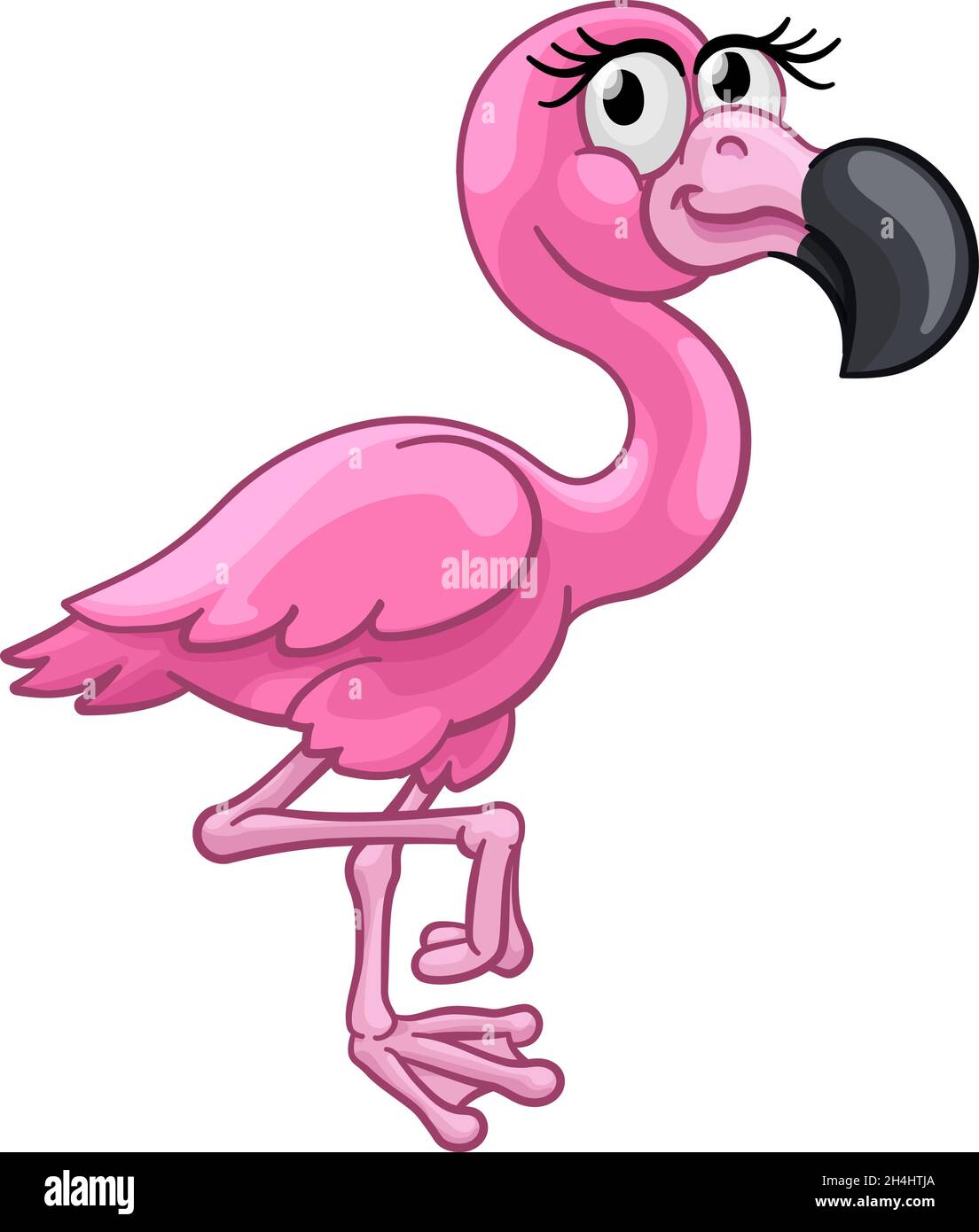 Fenicottero rosa uccello Cartoon animale Illustrazione Illustrazione Vettoriale