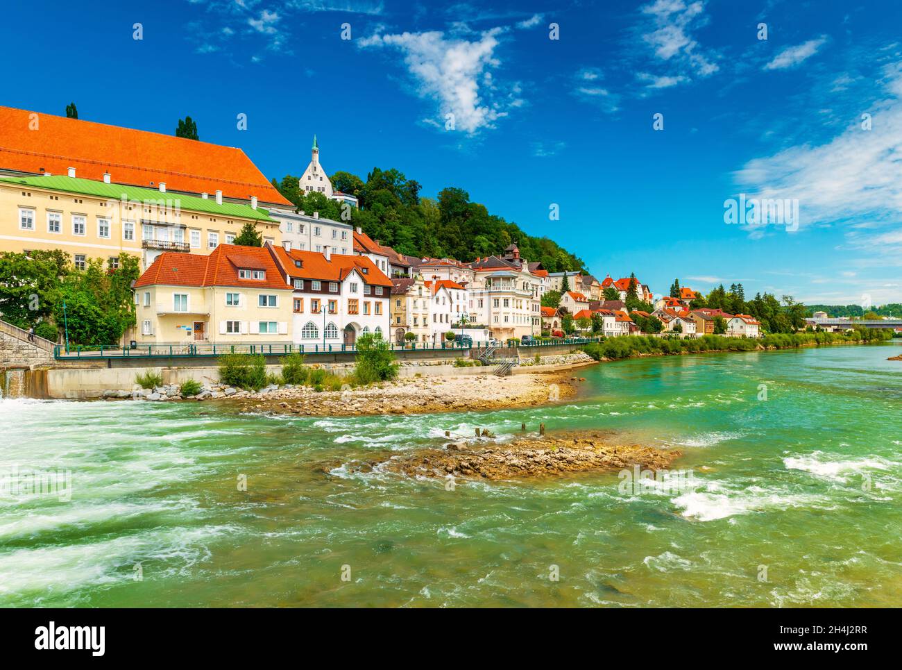 Paesaggio urbano della piccola città austriaca di Steyr Foto Stock