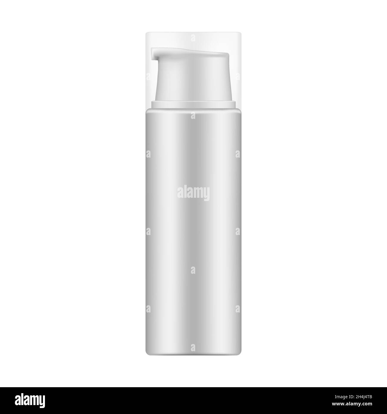 Flacone cosmetico con dispenser per texture in schiuma, mockup realistico. Contenitore per prodotti di bellezza con coperchio trasparente, modello vettoriale Illustrazione Vettoriale