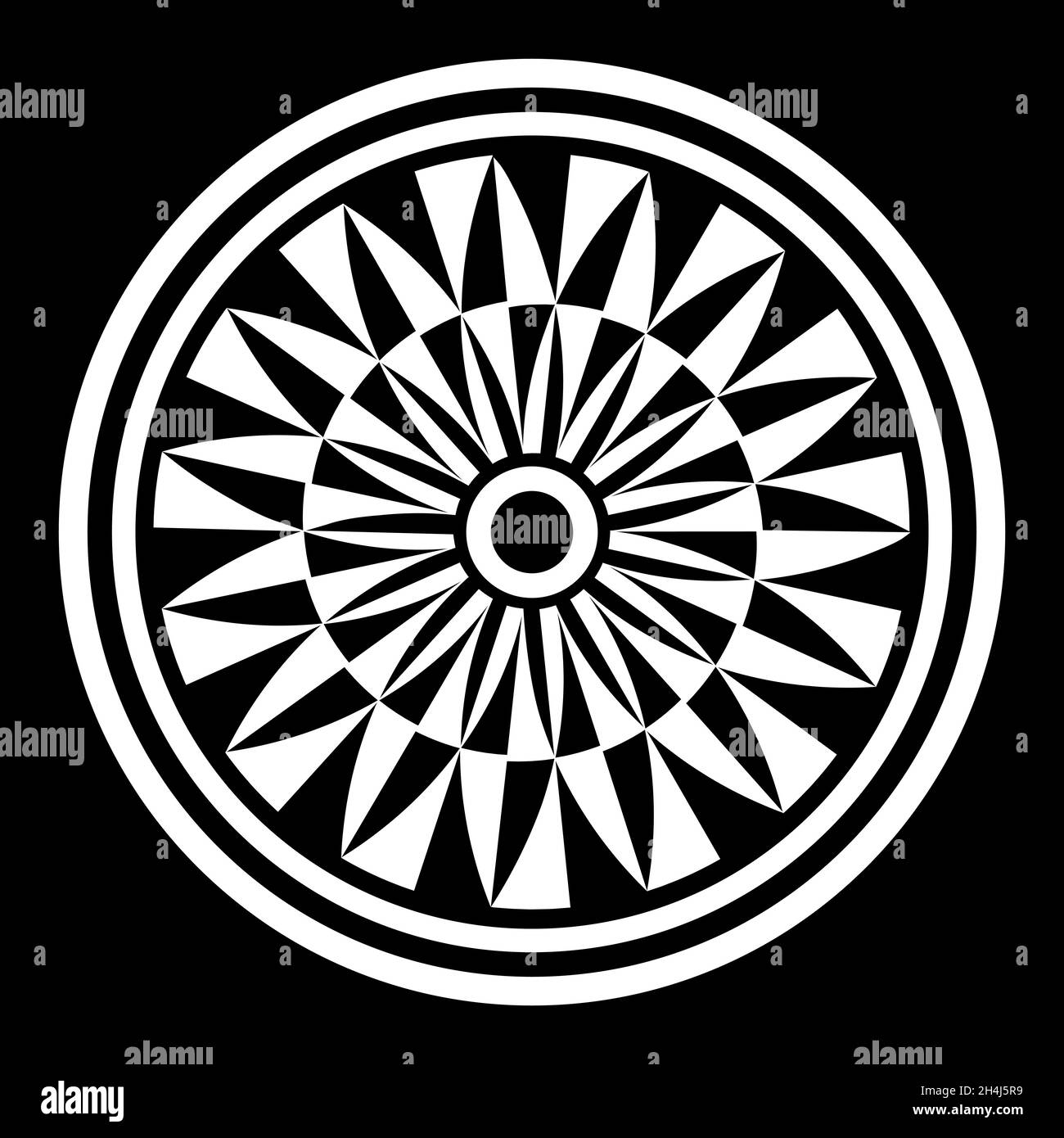 Design geometrico rotondo, ornamento in antico stile greco. Illustrazione Vettoriale