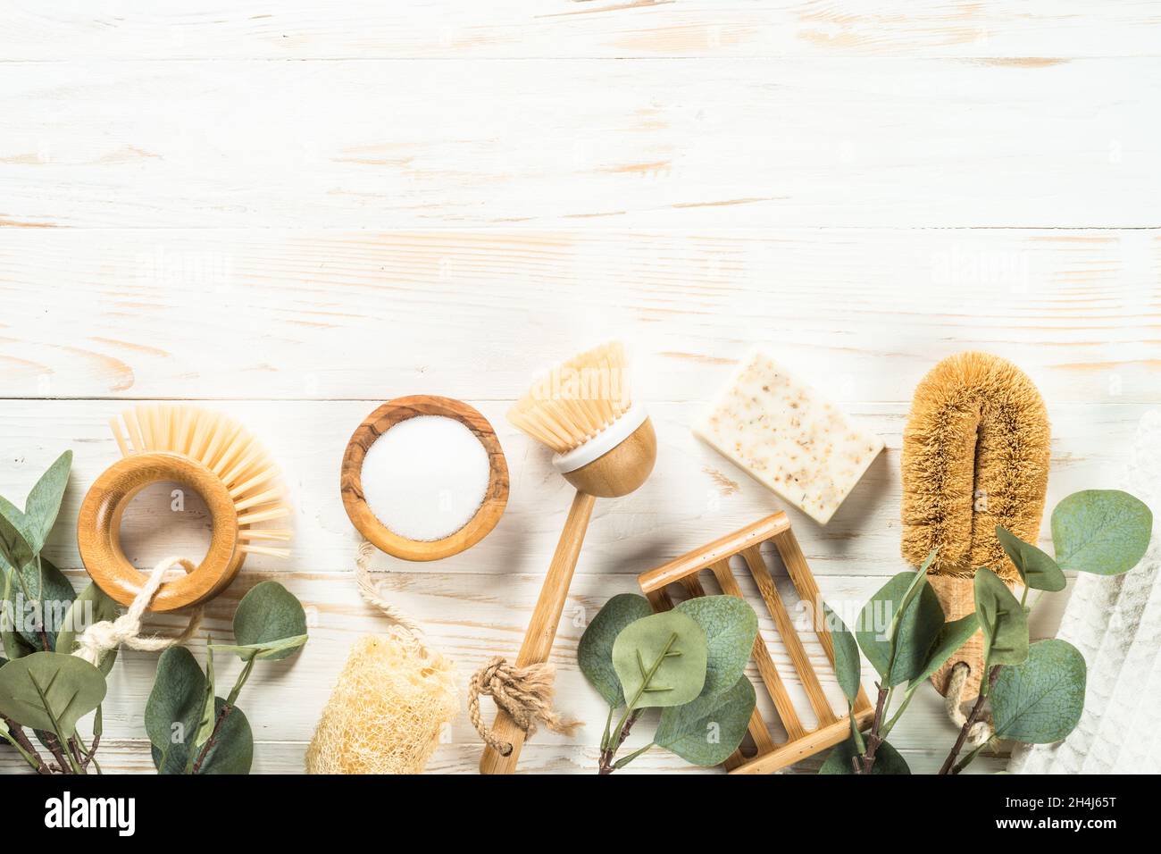 Nessun spreco di utensili per la pulizia della cucina. Foto Stock