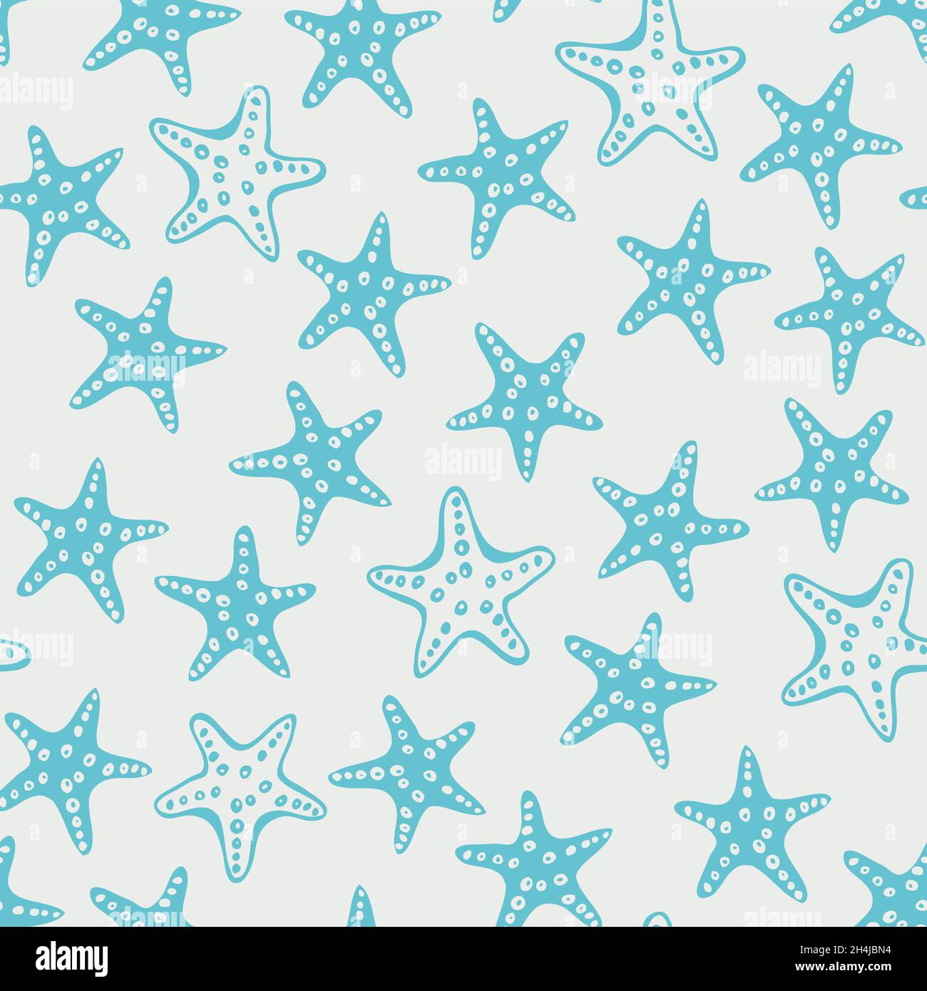Starfish vettore senza cuciture pattern, a mano disegnato doodle sfondo Illustrazione Vettoriale
