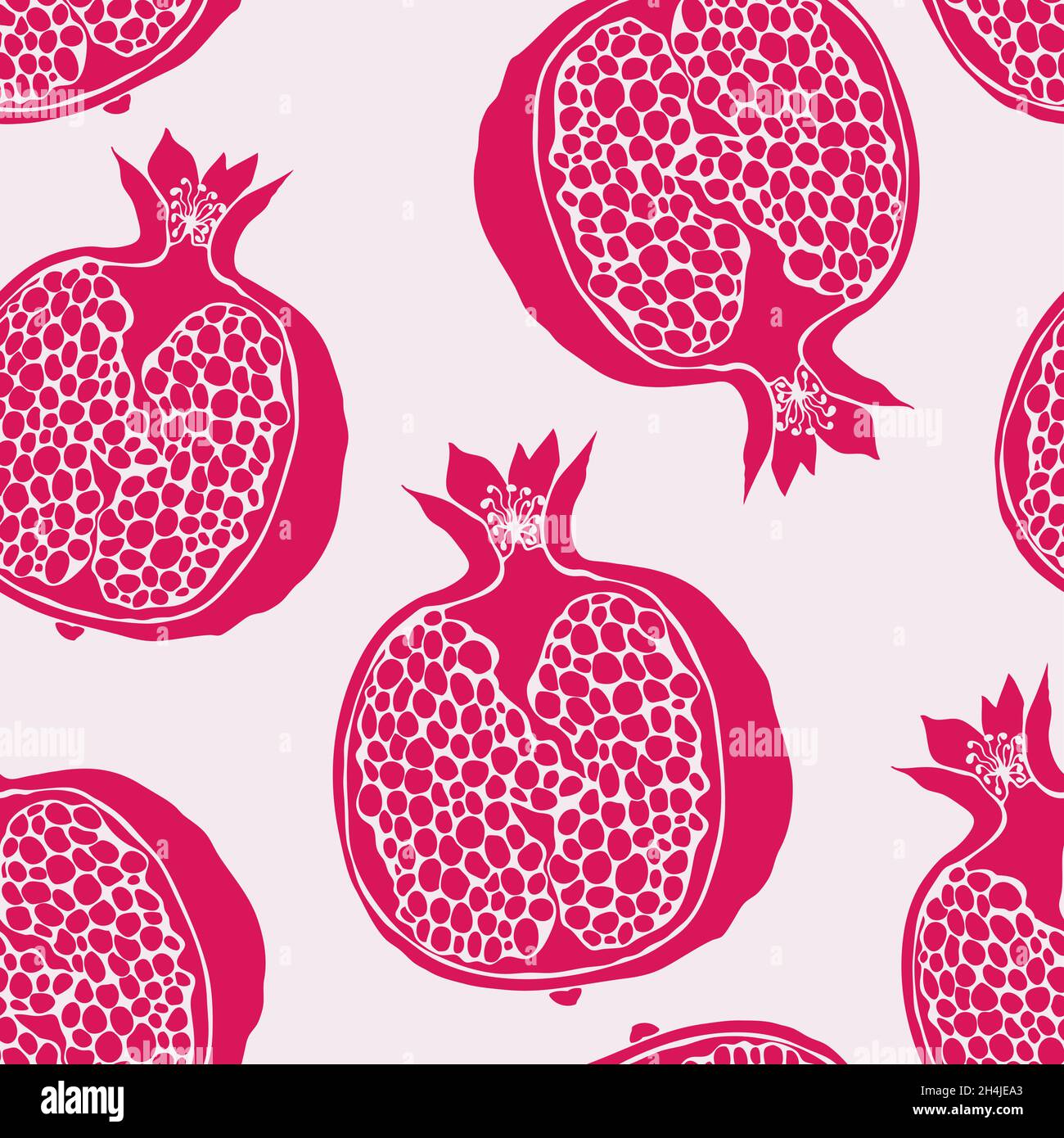 Melograno vettore senza cuciture pattern, frutta a mano disegno cibo sfondo Illustrazione Vettoriale