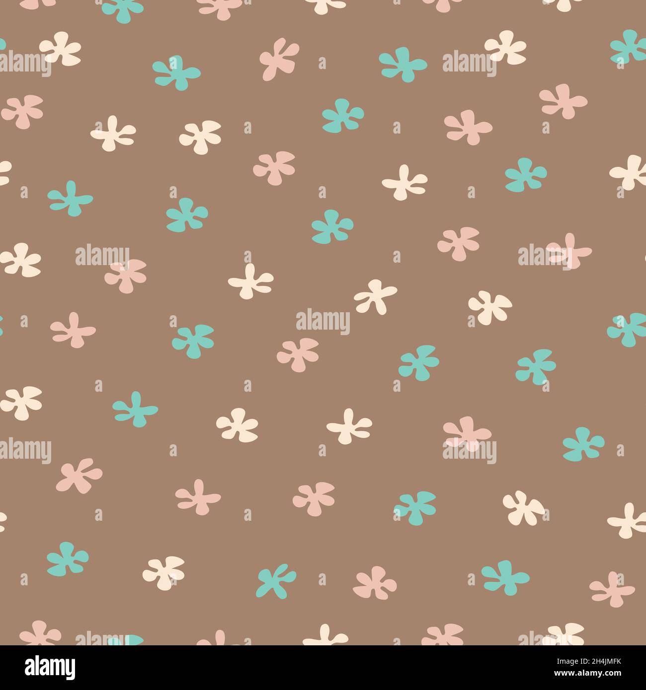 Modello vettoriale senza giunture con fiori. Design carino con fiori disegnati a mano. Illustrazione Vettoriale
