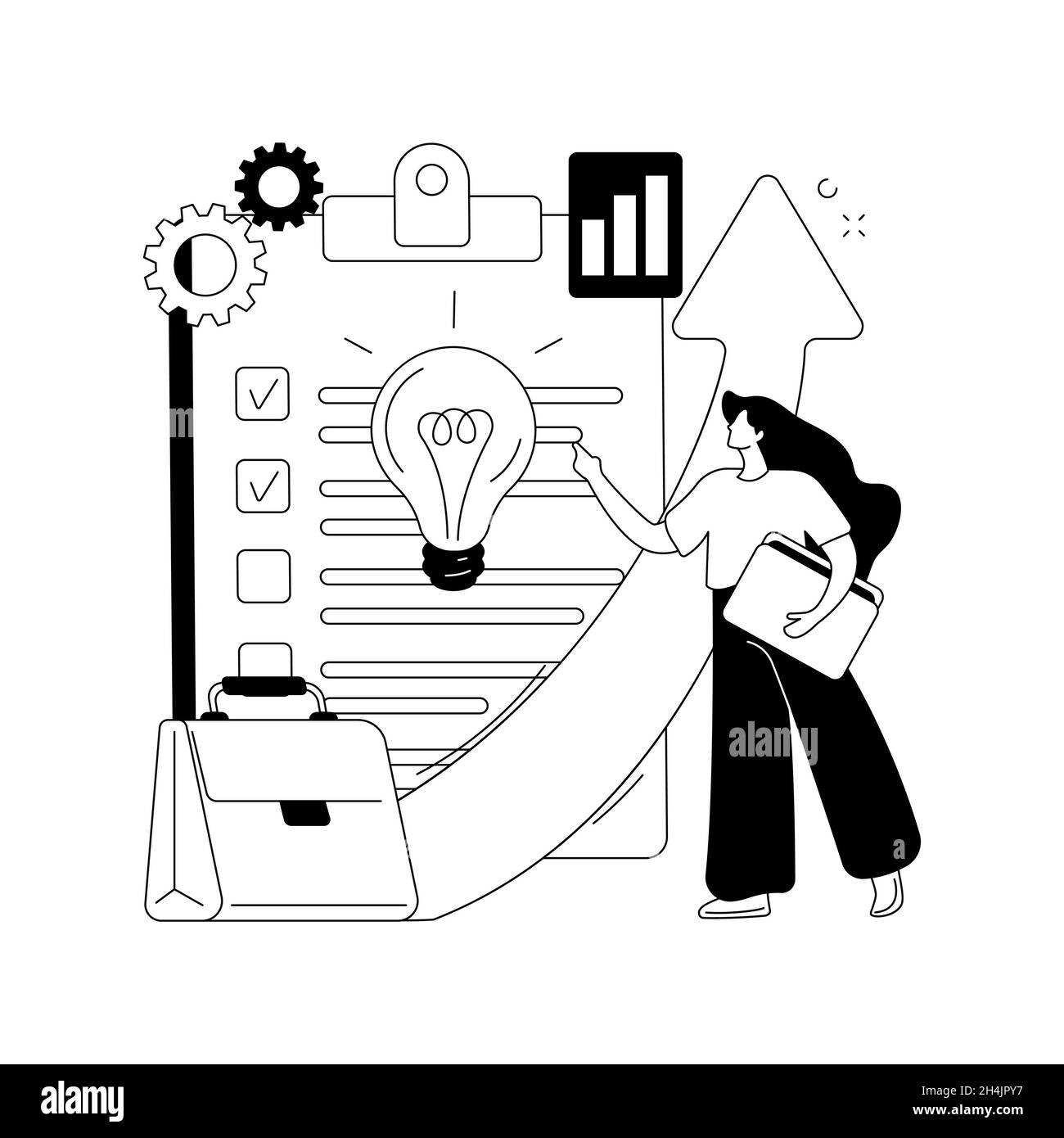 Piano di vendita per l'illustrazione vettoriale del concetto astratto aziendale. Illustrazione Vettoriale