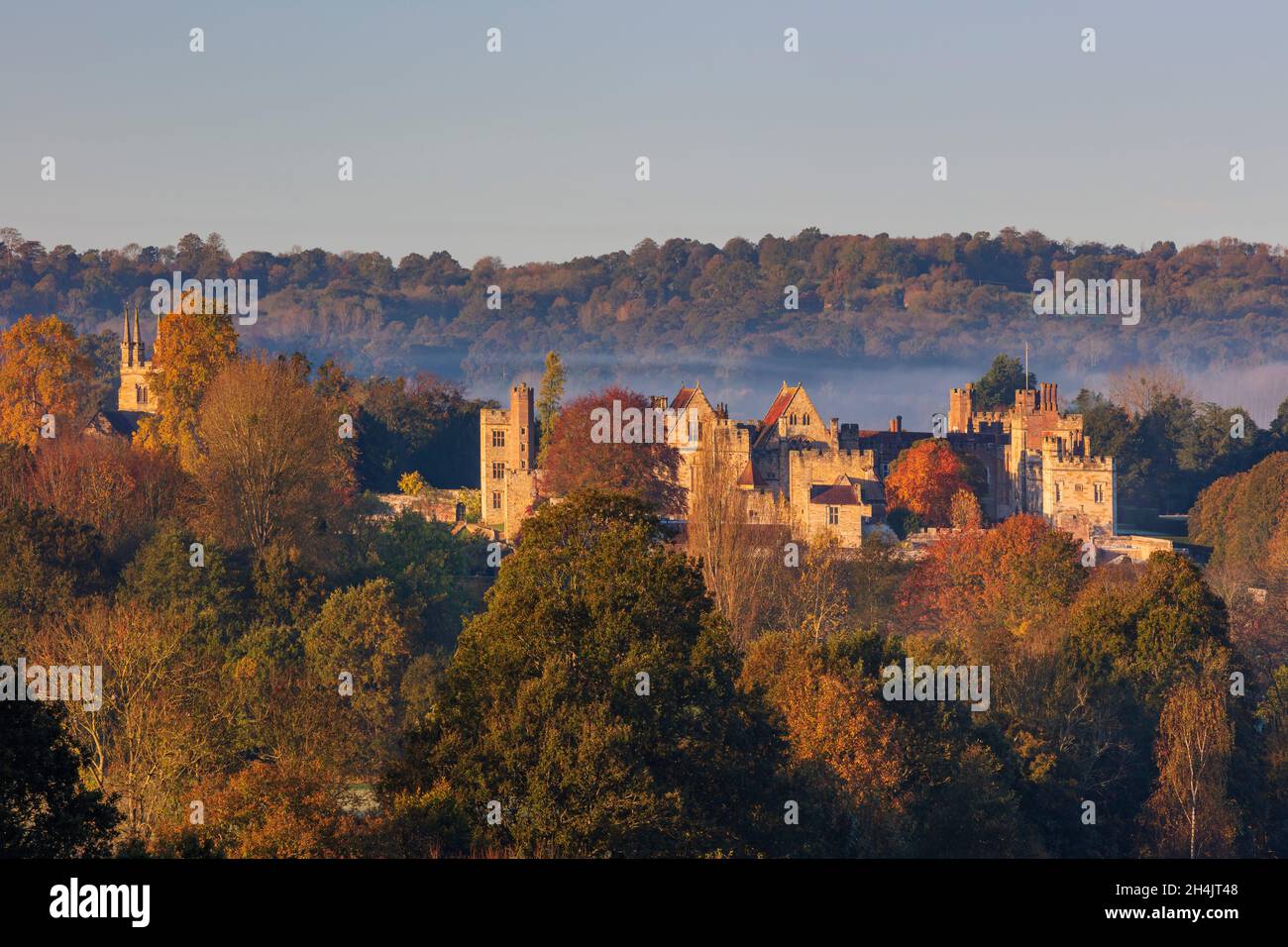 Luogo del Penshurst all'alba. Kent, Inghilterra, Regno Unito. Foto Stock