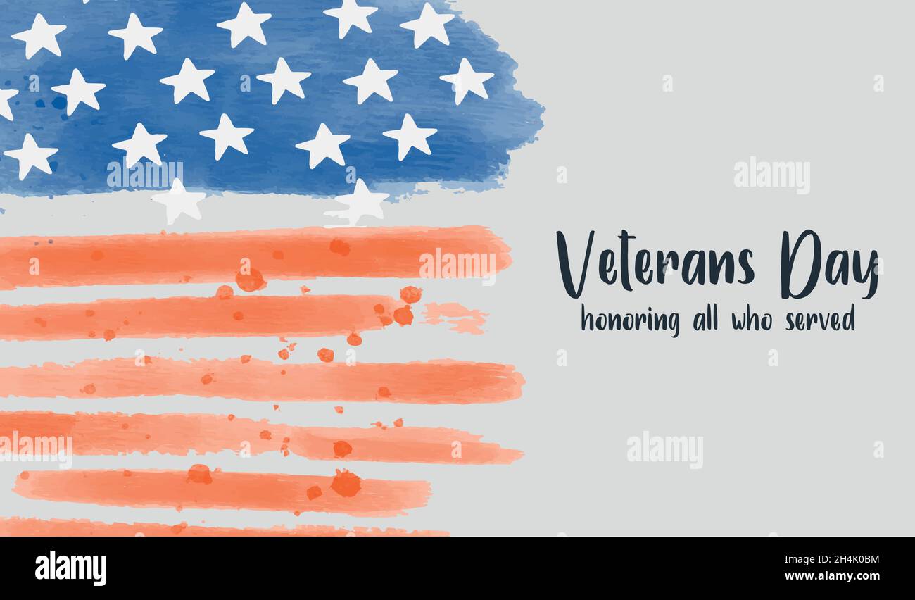 Veterani Day celebrazione illustrazione. Sfondo HD banner. Ricordare e onorare. Illustrazione Vettoriale