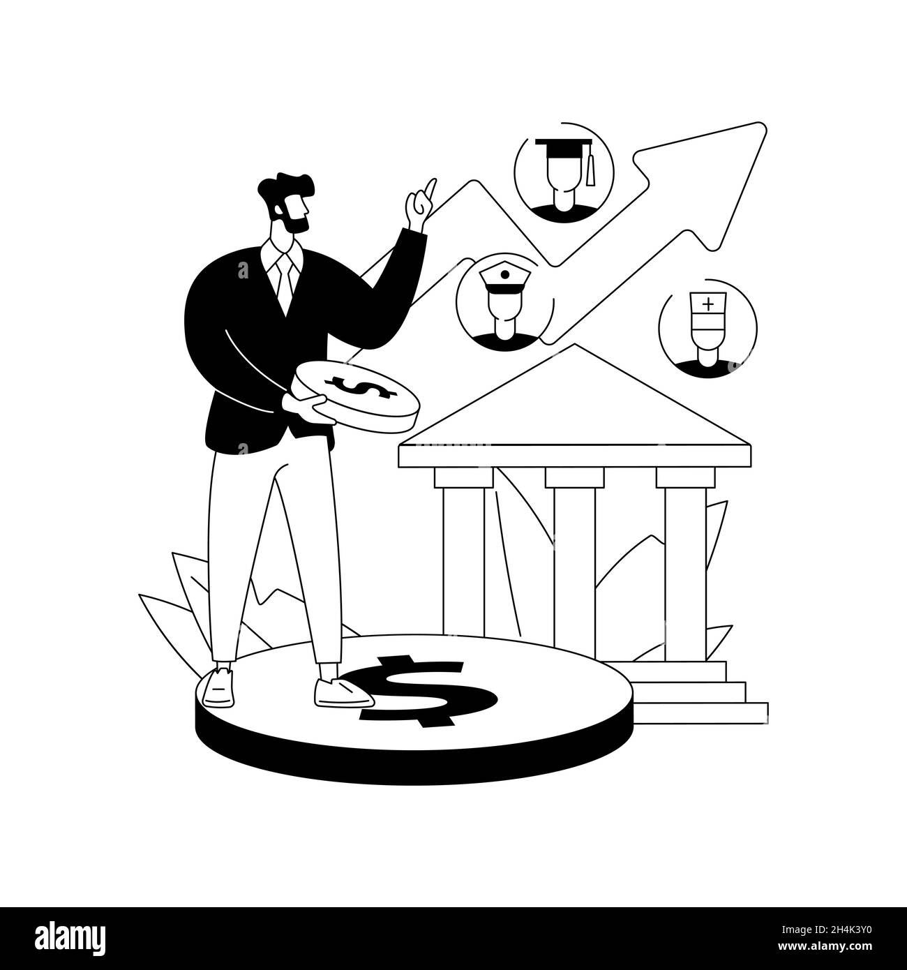 Illustrazione vettoriale del concetto astratto di spesa pubblica. Illustrazione Vettoriale