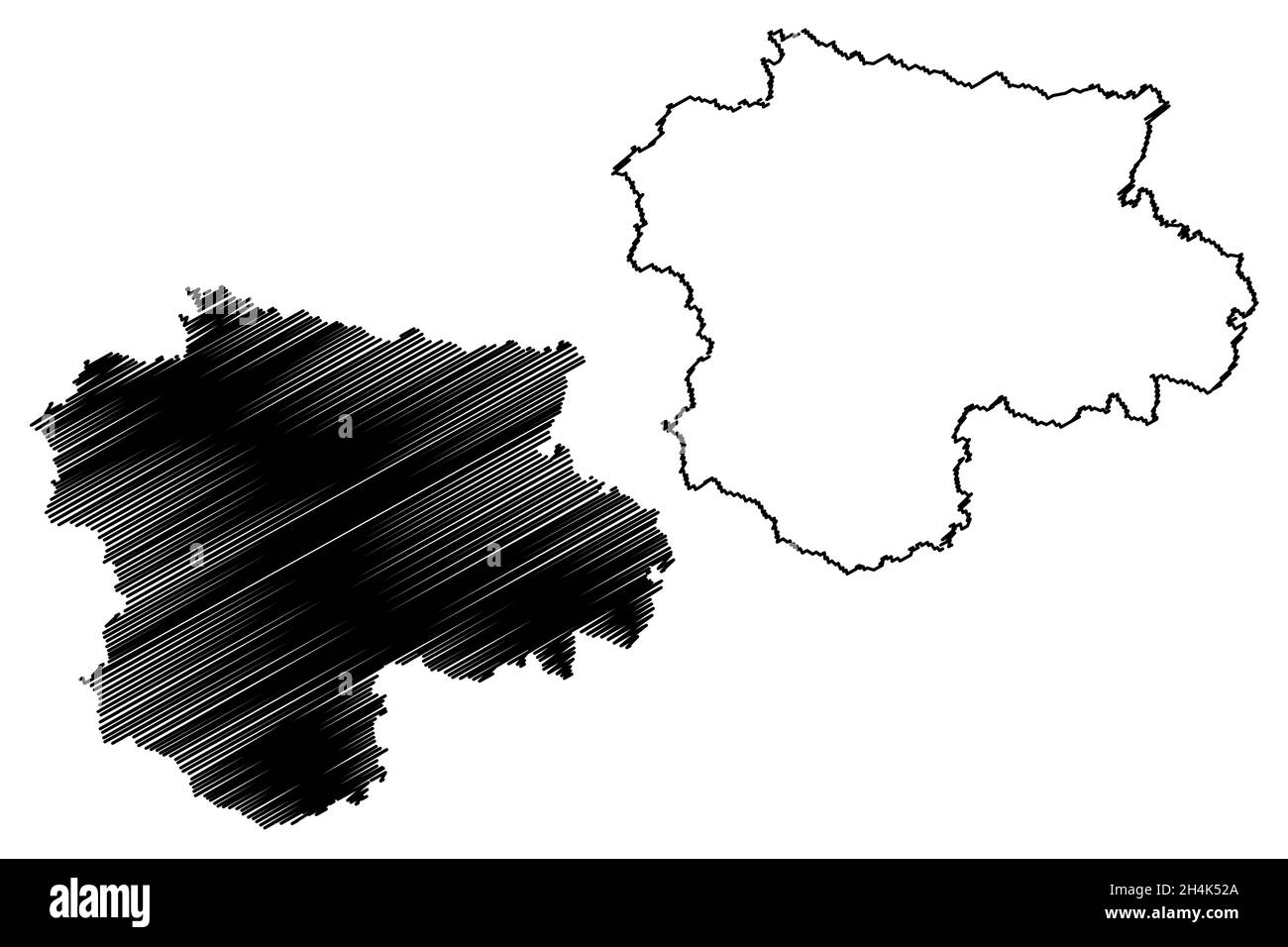 Illustrazione vettoriale del distretto di Satara (stato di Maharashtra, divisione di Pune, Repubblica dell'India), schizzo della mappa di Satara Illustrazione Vettoriale