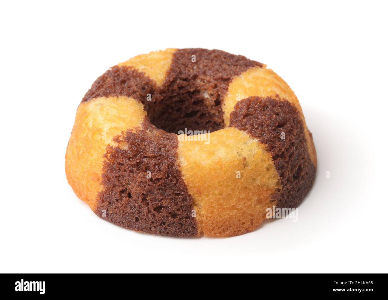 Pan di pan di banana al cioccolato isolato su bianco Foto Stock