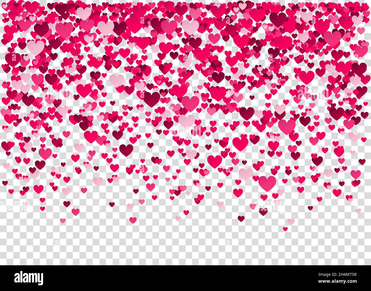 Confetti di cuore rosa, sfondo di San Valentino. Elemento di design per biglietto di auguri romantico amore, cartolina Festa della Donna, invito al matrimonio. Vettore i Illustrazione Vettoriale