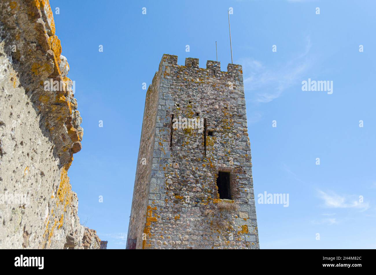 Torre del castillo de arraiolos. Alentejo, Portogallo. Foto Stock