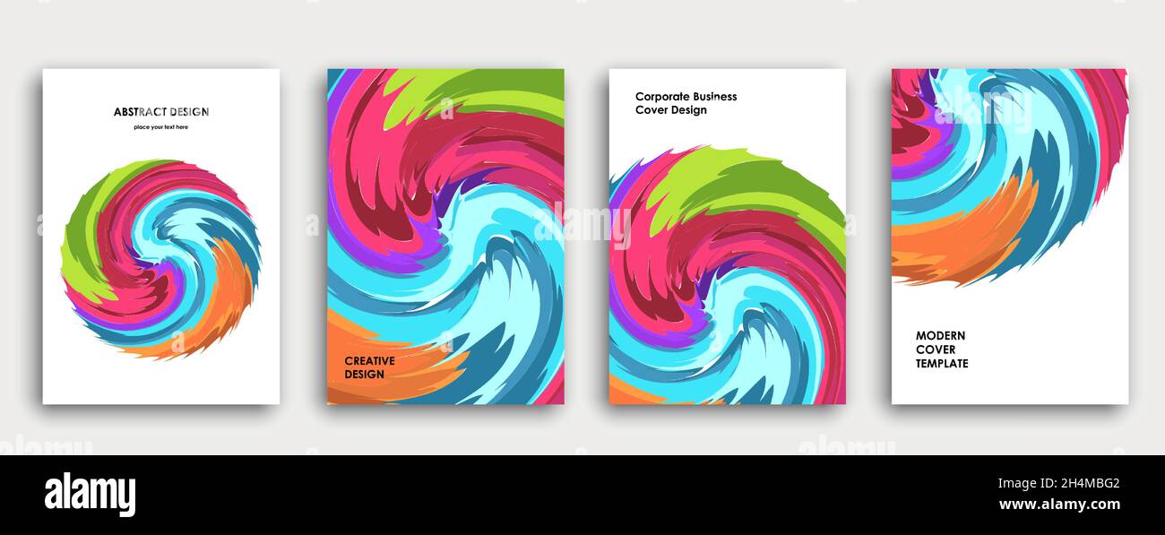 Disegno colorato della copertina del libro. Sfondo astratto. Esplosione della vernice. Poster, relazione annuale aziendale, brochure a4, mockup rivista creativa Illustrazione Vettoriale