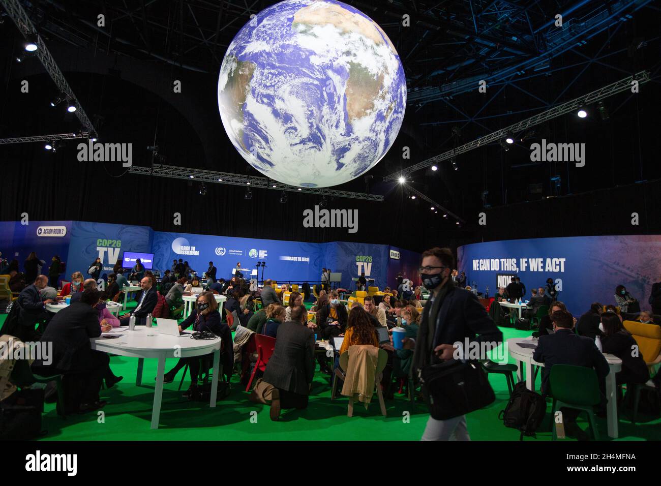 Glasgow, Regno Unito. Interno della zona d'azione della 26a Conferenza delle Nazioni Unite sui cambiamenti climatici, nota come COP26, a Glasgow, Scozia, il 3 novembre 2021. Foto: Jeremy Sutton-Hibbert/Alamy Live News. Foto Stock