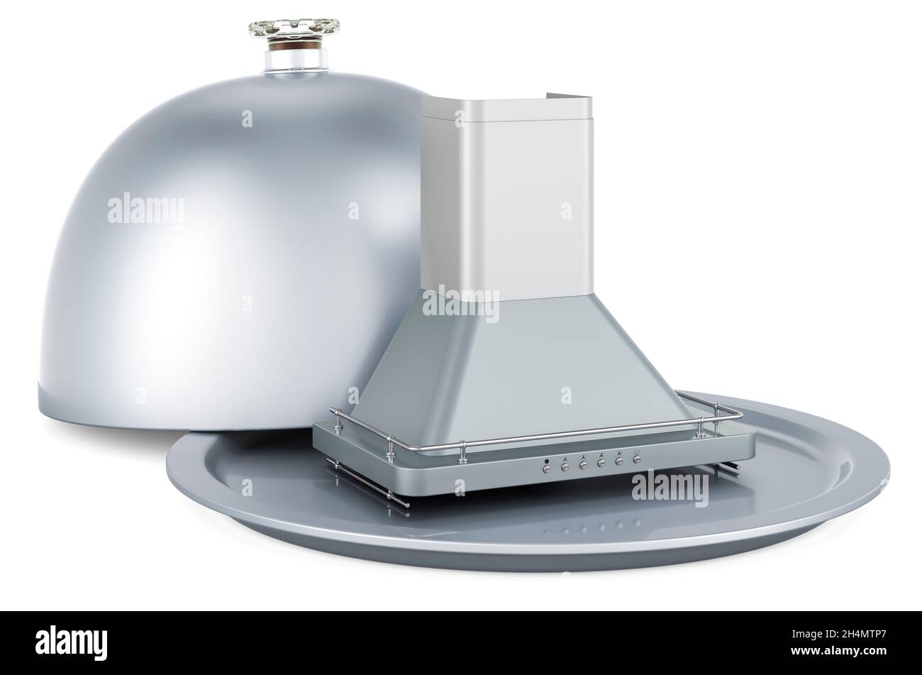 Chioche ristorante con cappa da cucina. Rendering 3D isolato su sfondo bianco Foto Stock