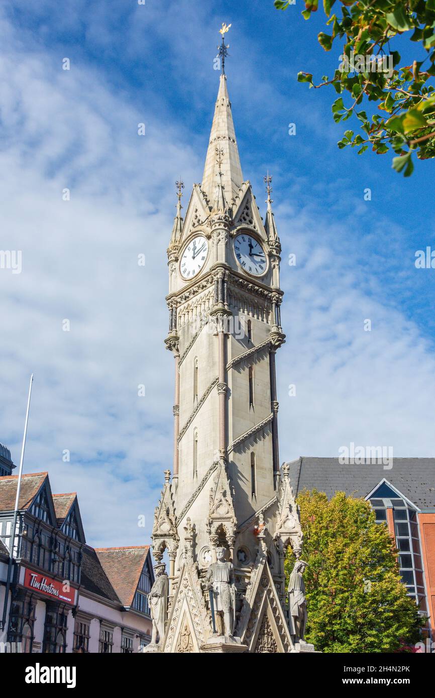 The Clock Tower, Gallowtree Gate, Centro, Città di Leicester, Leicestershire, Inghilterra, Regno Unito Foto Stock