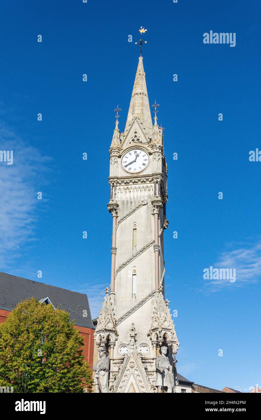 The Clock Tower, Gallowtree Gate, Centro, Città di Leicester, Leicestershire, Inghilterra, Regno Unito Foto Stock