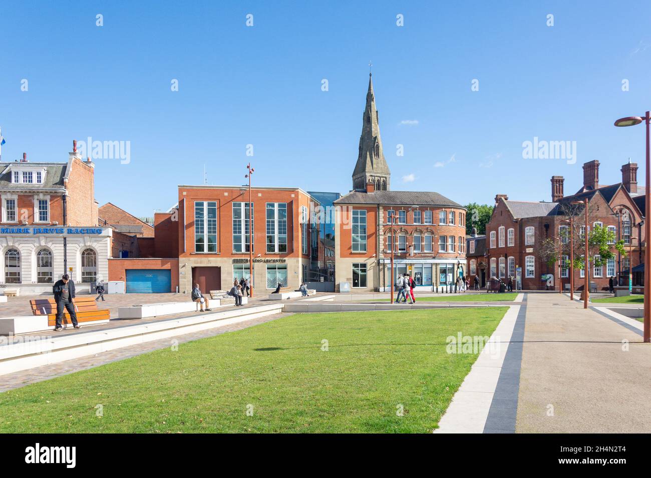 Jubilee Square, Centro Città, Città di Leicester, Leicestershire, Inghilterra, Regno Unito Foto Stock