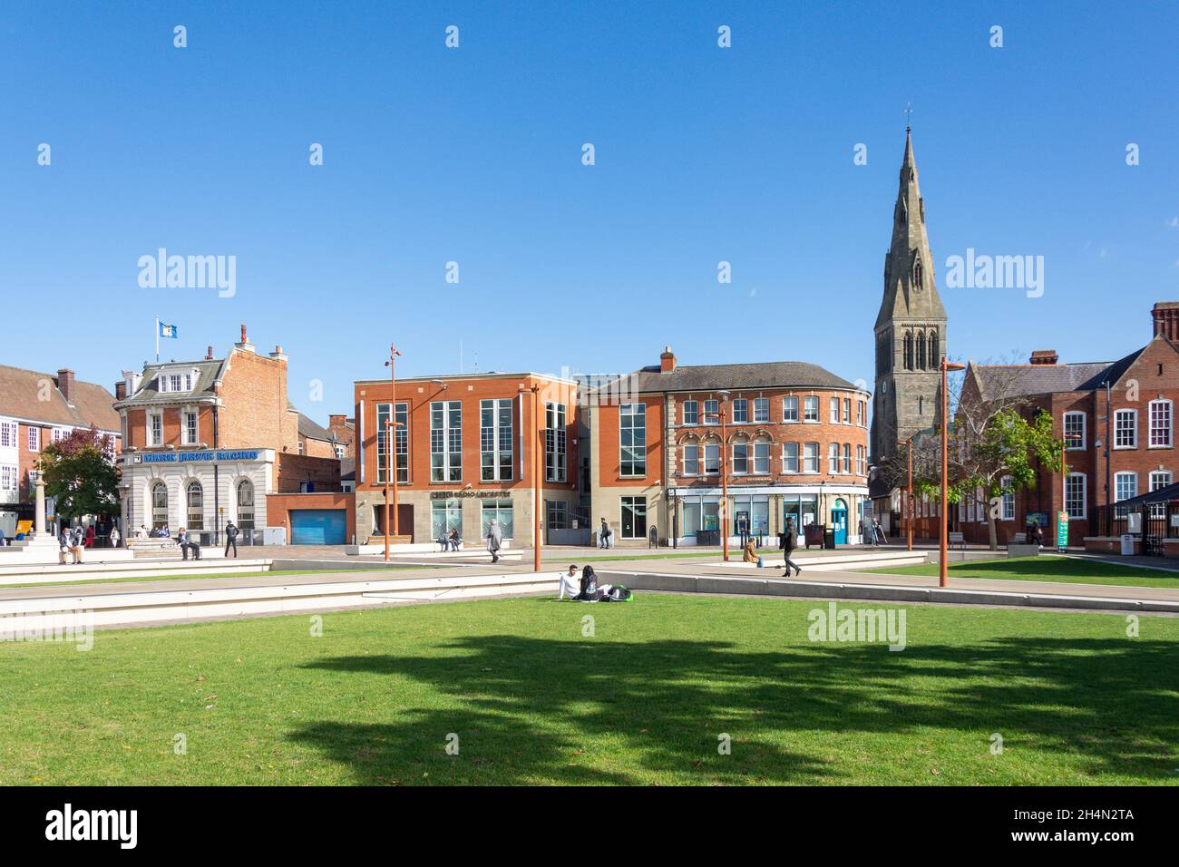 Jubilee Square, Centro Città, Città di Leicester, Leicestershire, Inghilterra, Regno Unito Foto Stock