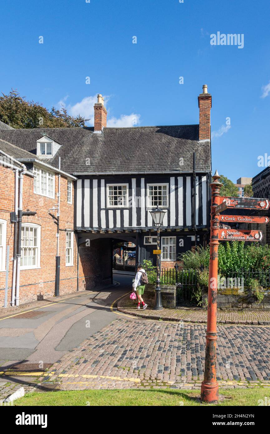 Leicester Castle Gateway, Castle Yard, City of Leicester, Leicestershire, Inghilterra, Regno Unito Foto Stock