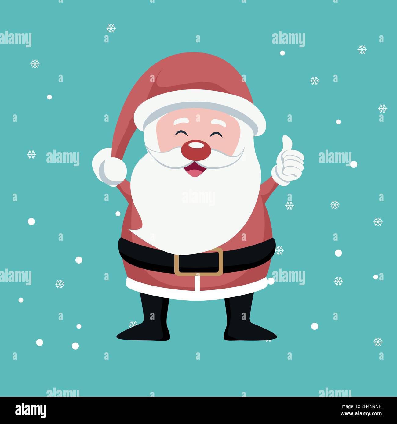 Biglietto di Natale del piccolo Babbo Natale che sventolano allegro  Immagine e Vettoriale - Alamy