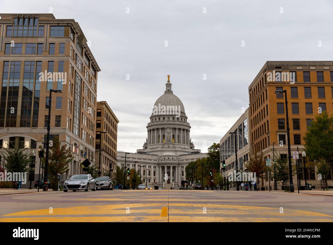 Madison, WISCONSIN - 29 ottobre 2021: Il palazzo del governo dello stato del Wisconsin Foto Stock