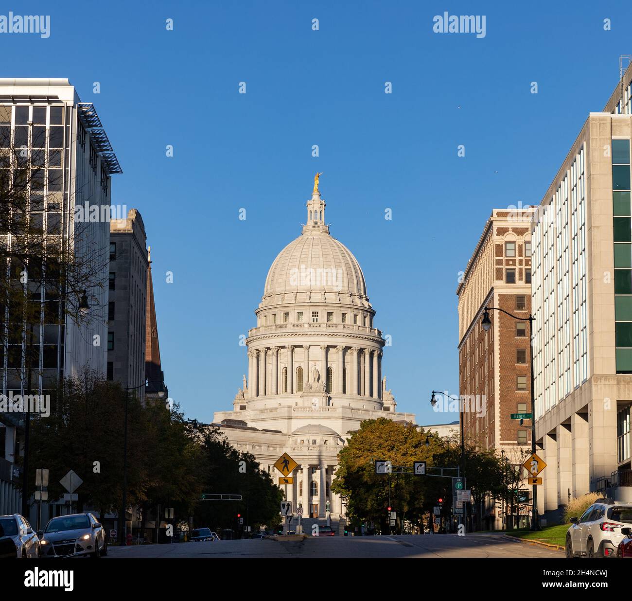 Madison, WISCONSIN - 30 ottobre 2021: Il palazzo del governo dello stato del Wisconsin Foto Stock