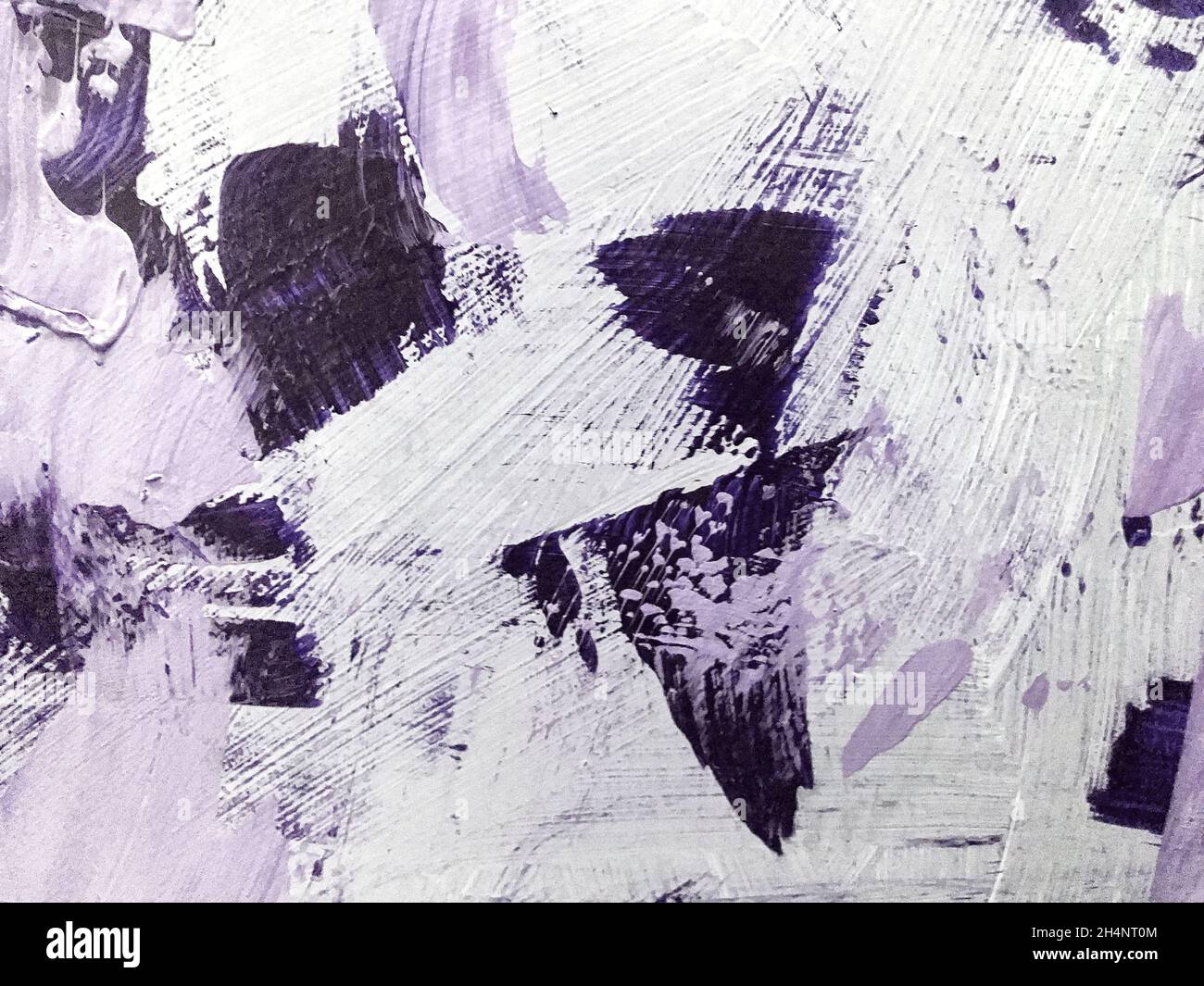 Astratto arte sfondo viola scuro e bianco colori. Pittura ad acquerello su tela con sfumatura viola. Fondo in acrilico con patte di spruzzi Foto Stock
