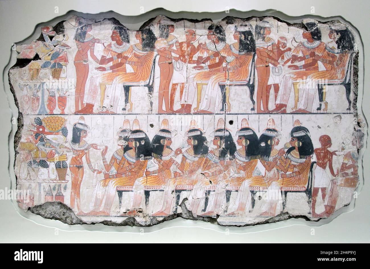 Nebamun era un funzionario di rango medio nel Tempio di Tebe, in Egitto, intorno al 1350 a.C. Molto ordinario, ma questi stupendi dipinti sepolcrali della sua vita fr Foto Stock