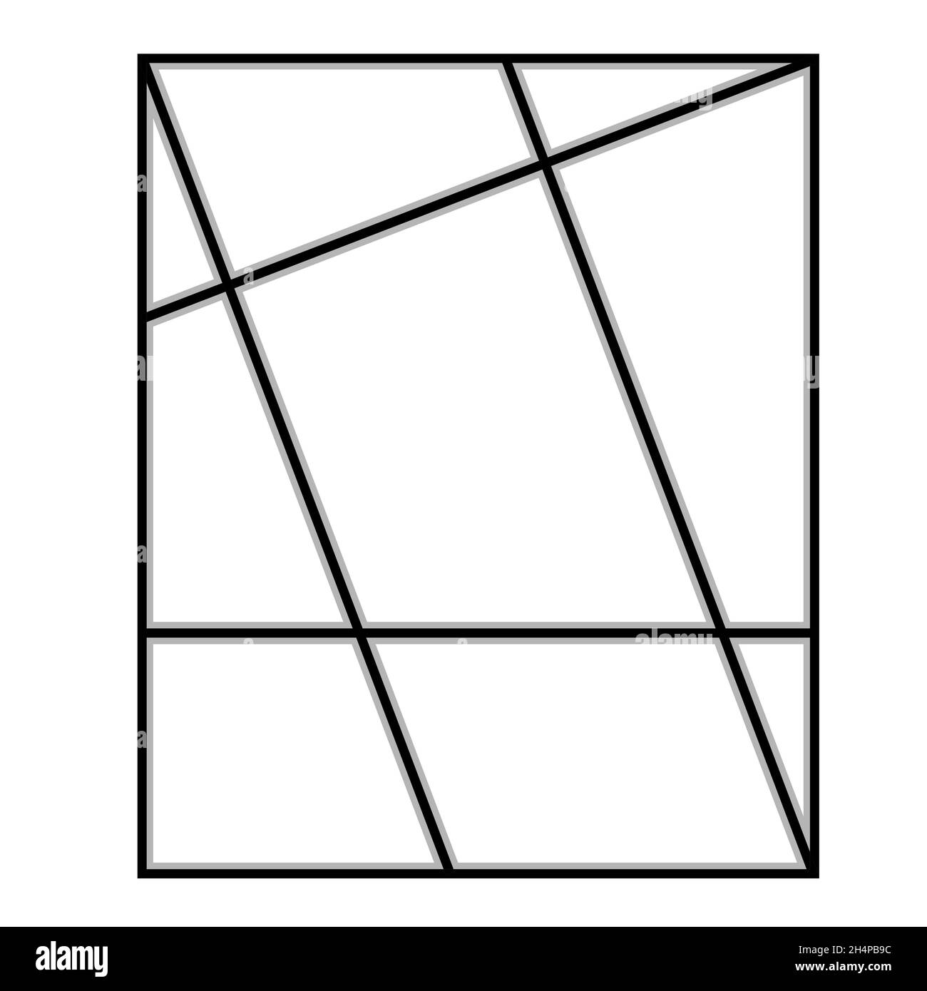 Cornice di raccolta asimmetrica foto album cornice foto illustrazione stock Illustrazione Vettoriale