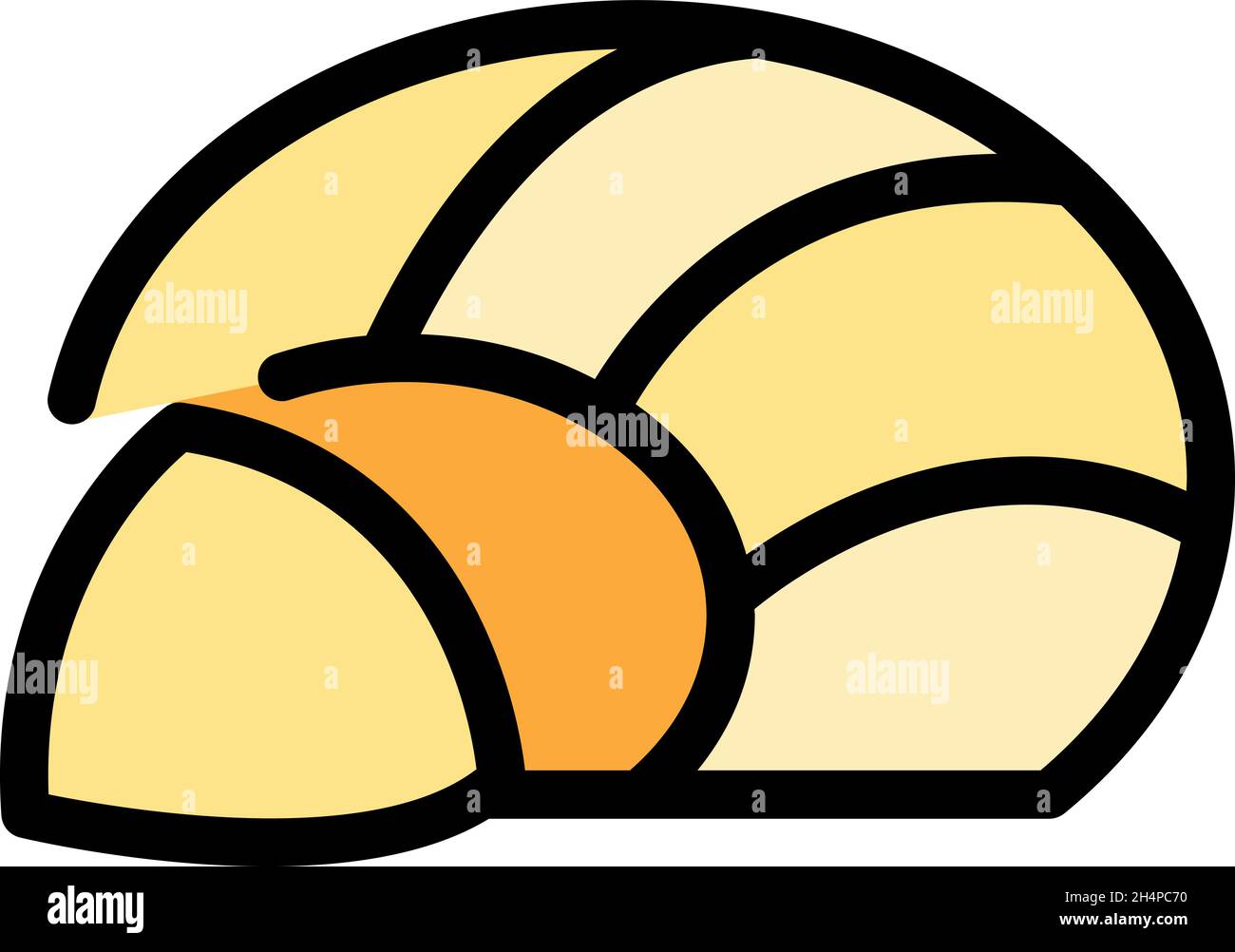Icona di mozzarella. Contorno mozzarella formaggio vettore icona colore piatto isolato Illustrazione Vettoriale
