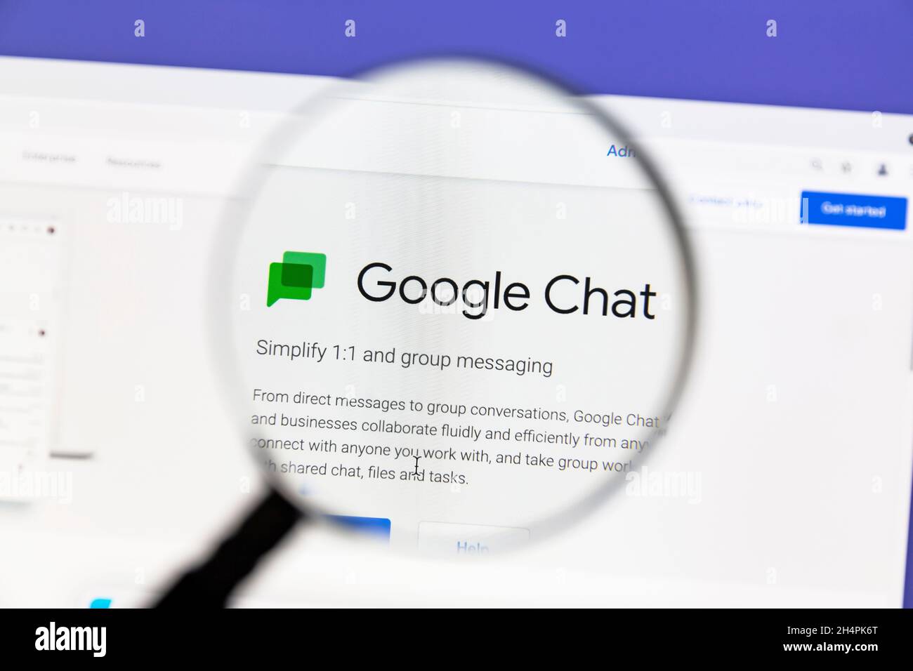 Ostersund, Svezia - 2 giugno 2021 Google Chat homepage. Google Chat è un software di comunicazione sviluppato da Google. Foto Stock