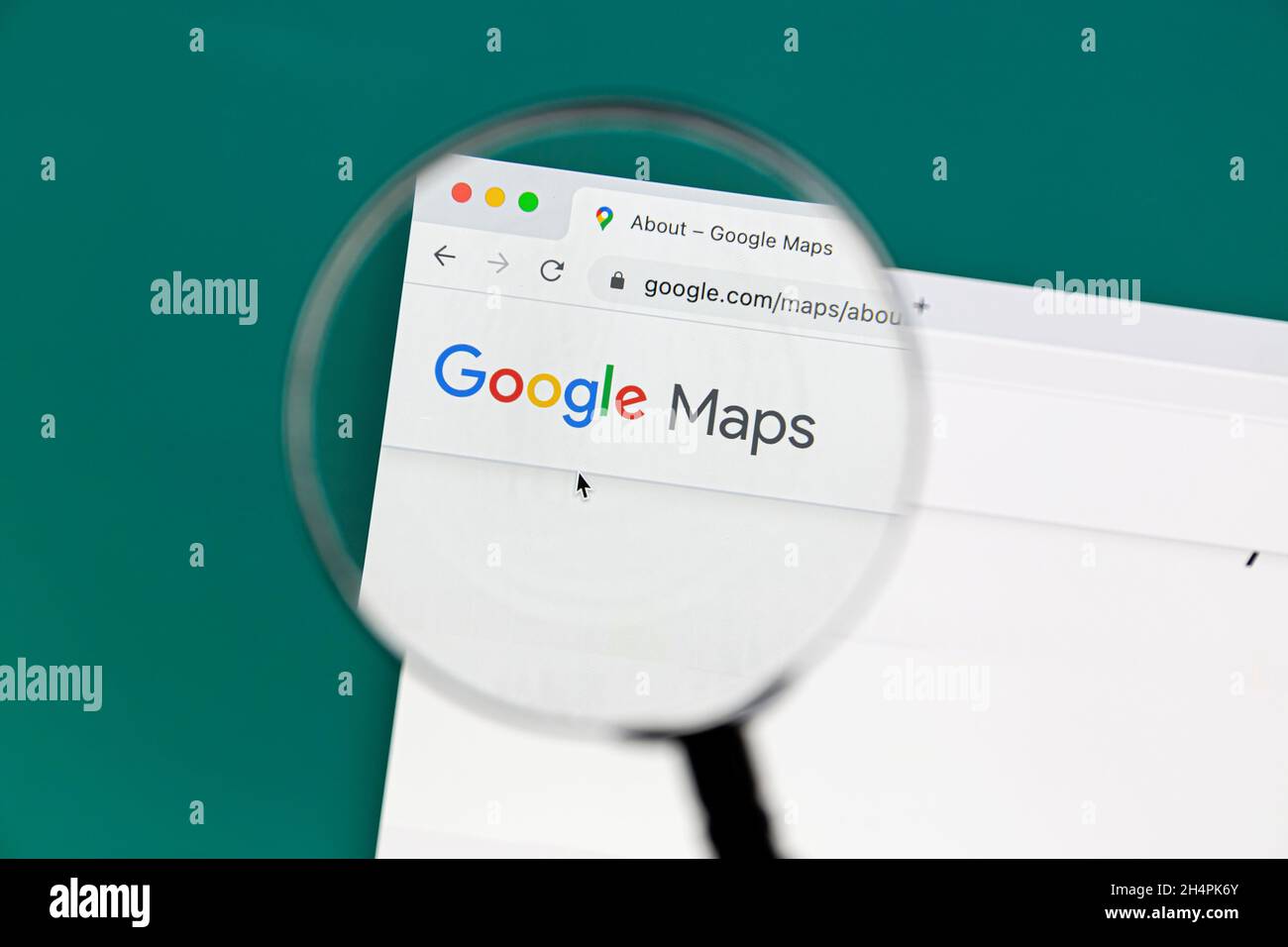 Ostersund, Svezia - 2 giugno 2021: Sito web di Google Maps. Google Maps è una piattaforma di mappatura Web e un'applicazione consumer offerta da Google Foto Stock