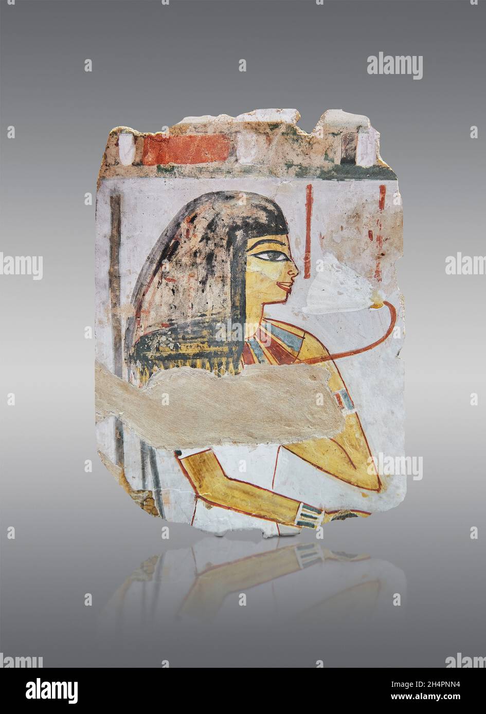 Ancinet tomba egiziana parete affresco murale di una donna , 1401-1391 AC, 18th dinastia, trovato Cheikh Abd-el-Gournah Tebes. Museo del Louvre e 32565. Dettagli : Foto Stock