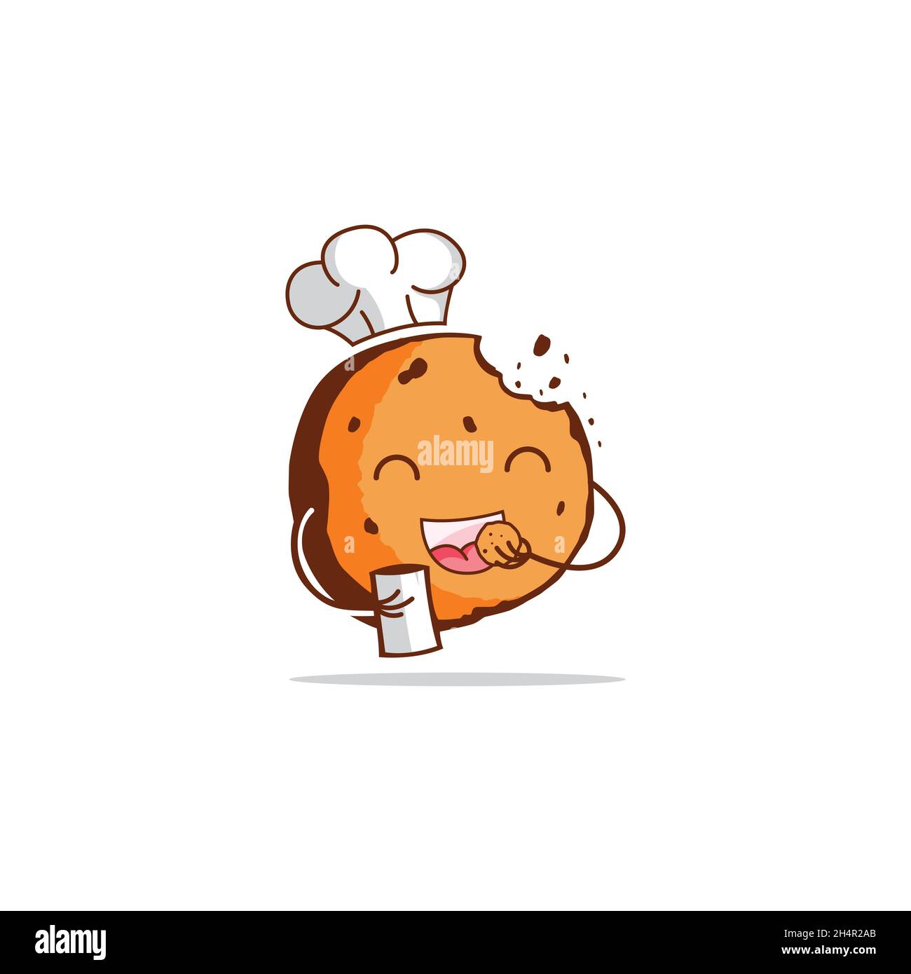 design vettoriale. logo illustrazione forma come un biscotto chef mangiare uno snack cibo. Illustrazione Vettoriale