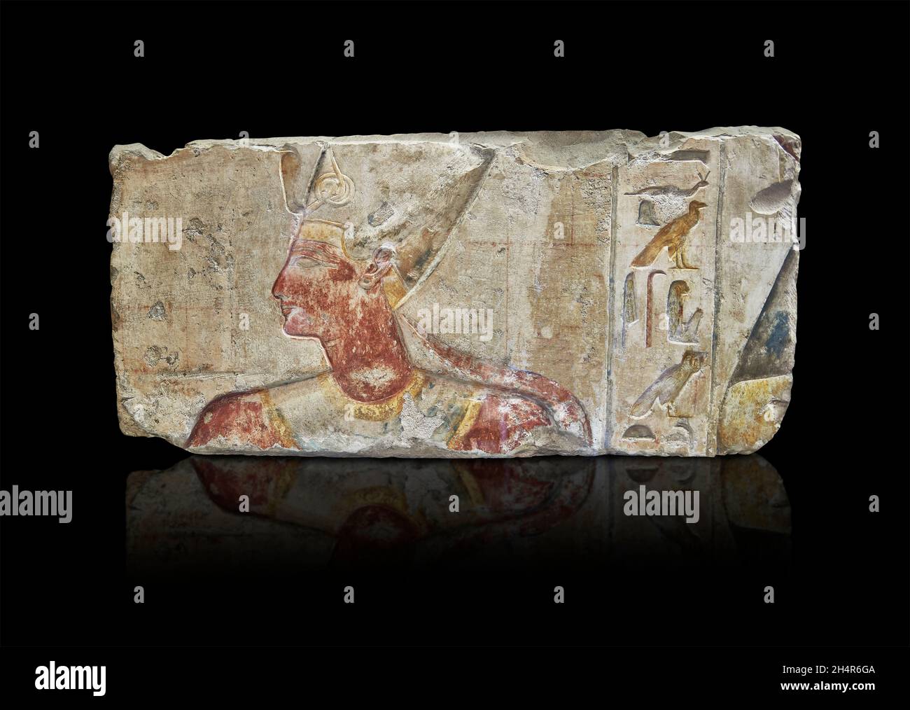 Ancinet decorazione della tomba egiziana raffigurante Ramesse II, 1279-1213 a.C. Dal piccolo tempio costruito dal re Rameses II ad Abydos. Museo del Louvre N 127 OR Foto Stock