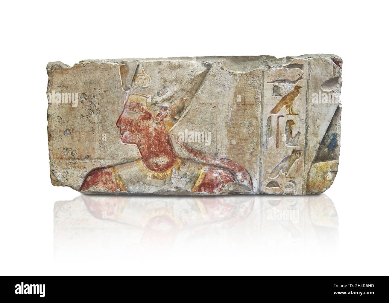 Ancinet decorazione della tomba egiziana raffigurante Ramesse II, 1279-1213 a.C. Dal piccolo tempio costruito dal re Rameses II ad Abydos. Museo del Louvre N 127 OR Foto Stock