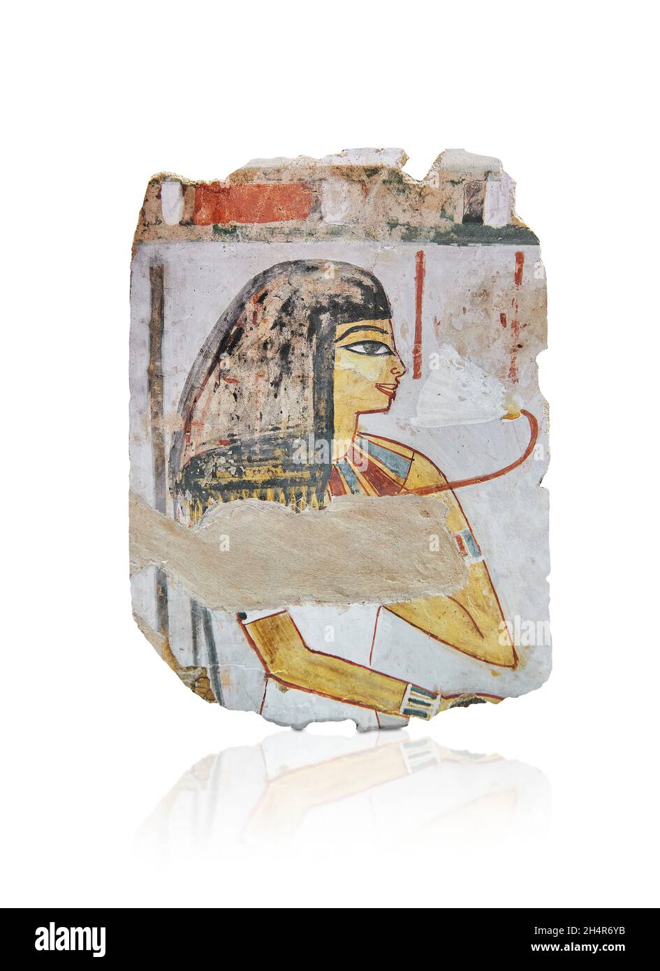 Ancinet tomba egiziana parete affresco murale di una donna , 1401-1391 AC, 18th dinastia, trovato Cheikh Abd-el-Gournah Tebes. Museo del Louvre e 32565. Dettagli : Foto Stock