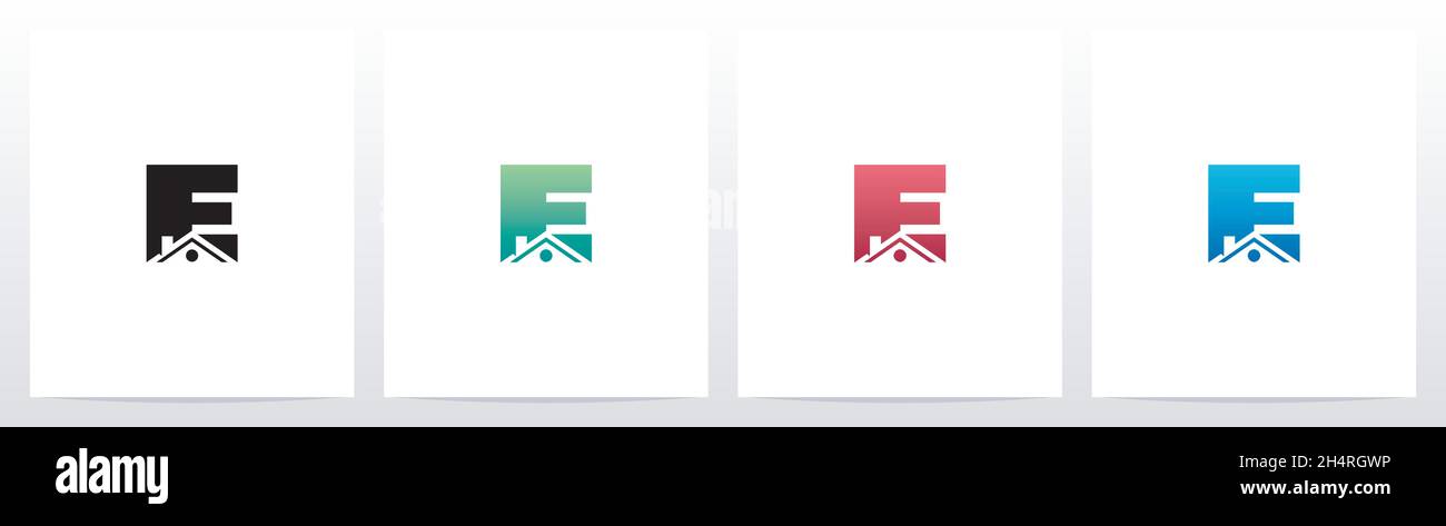 House Roof su Letter Logo Design e Illustrazione Vettoriale