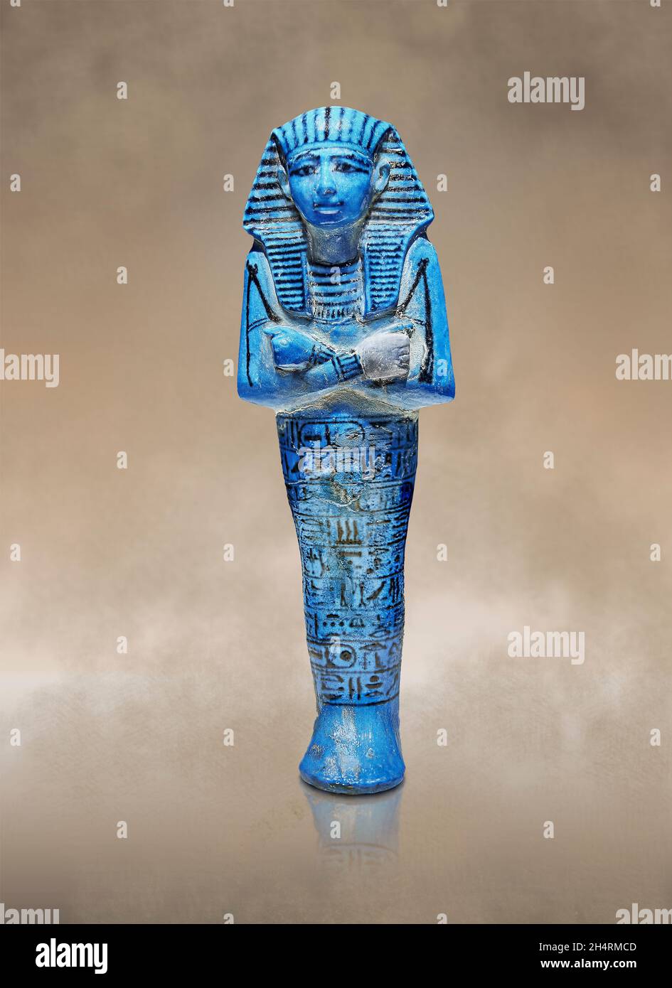 Statua di ushabti egiziano del servo funebre del re Seti i , 1294-1279 a.C., 19a dinastia, ceramiche glassate . Museo del Louvre inv N472. Menmaatre Seti ero Foto Stock