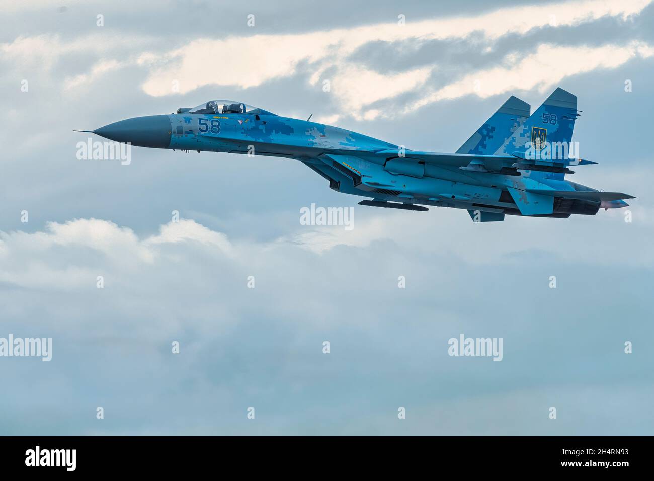 Ukrainian Air Force Su-27 il flanker, RAF Fairford Foto Stock