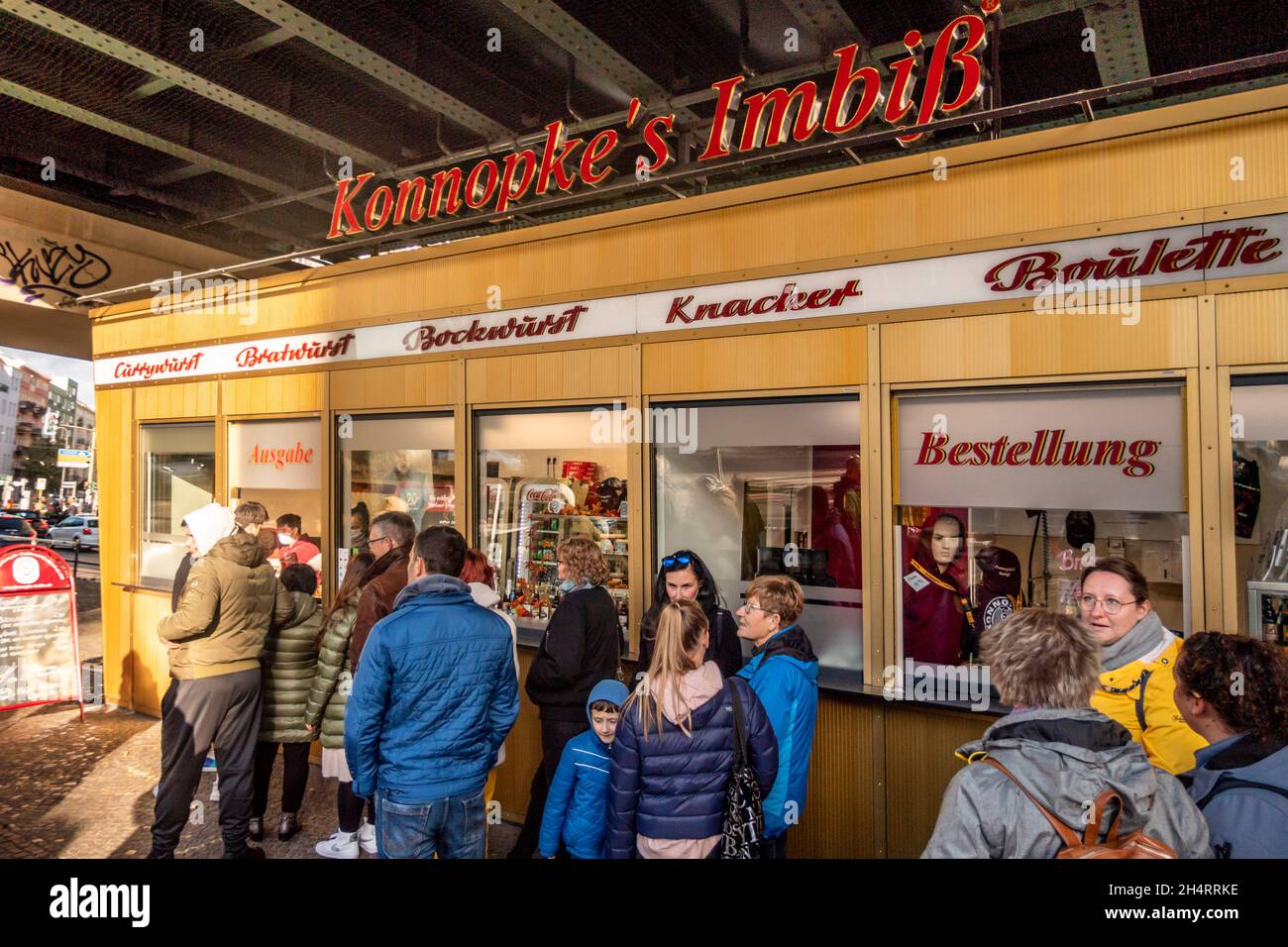 Kannopke Imbiss, fast food, Currywurst, Prenzlauer Berg, Berlino, Foto Stock