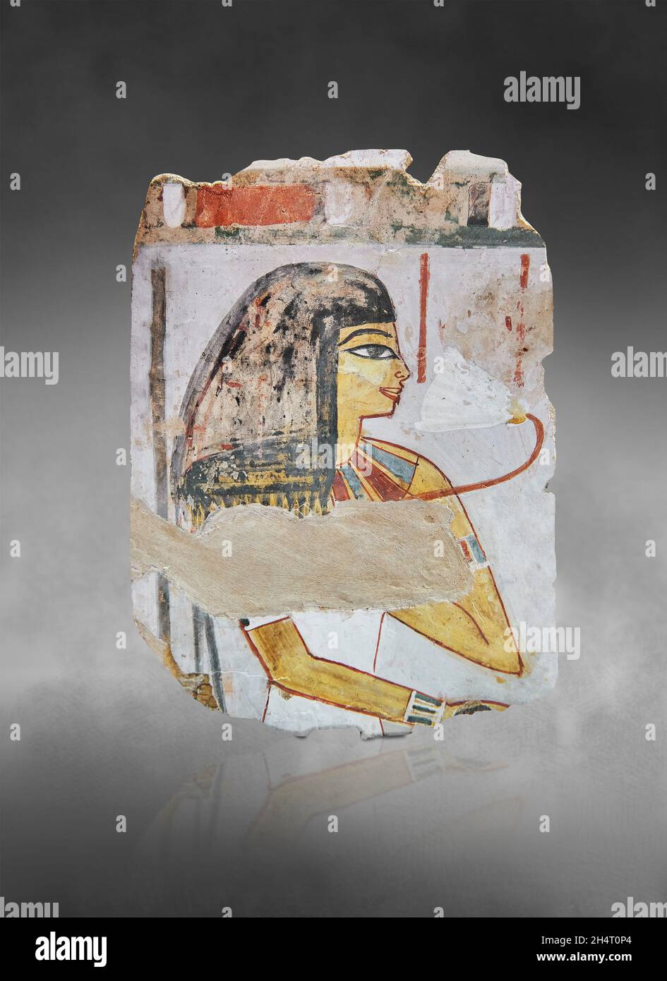 Ancinet tomba egiziana parete affresco murale di una donna , 1401-1391 AC, 18th dinastia, trovato Cheikh Abd-el-Gournah Tebes. Museo del Louvre e 32565. Foto Stock