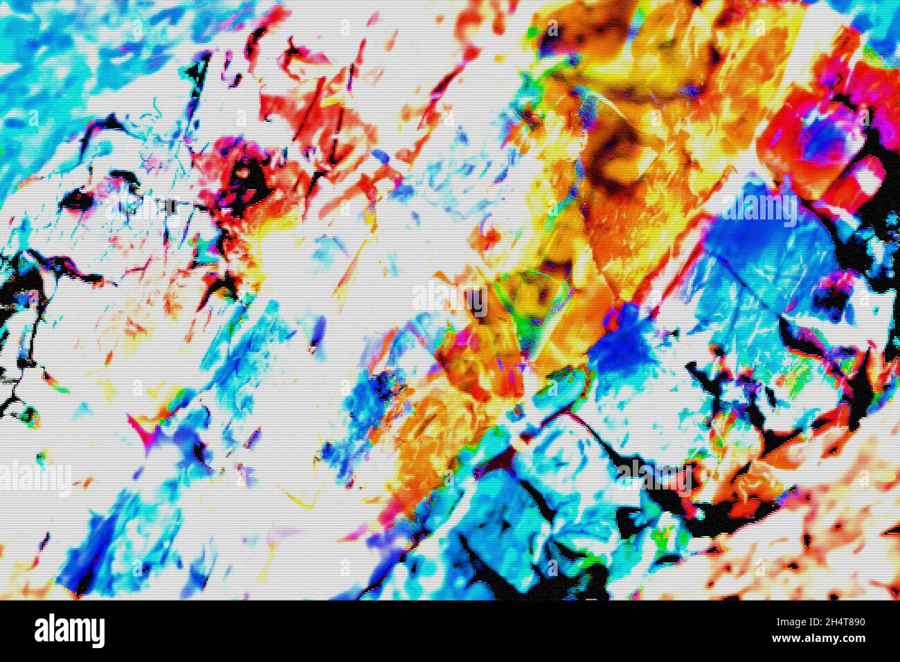 Uno sfondo o una texture astratta con colori psichedelici Foto Stock